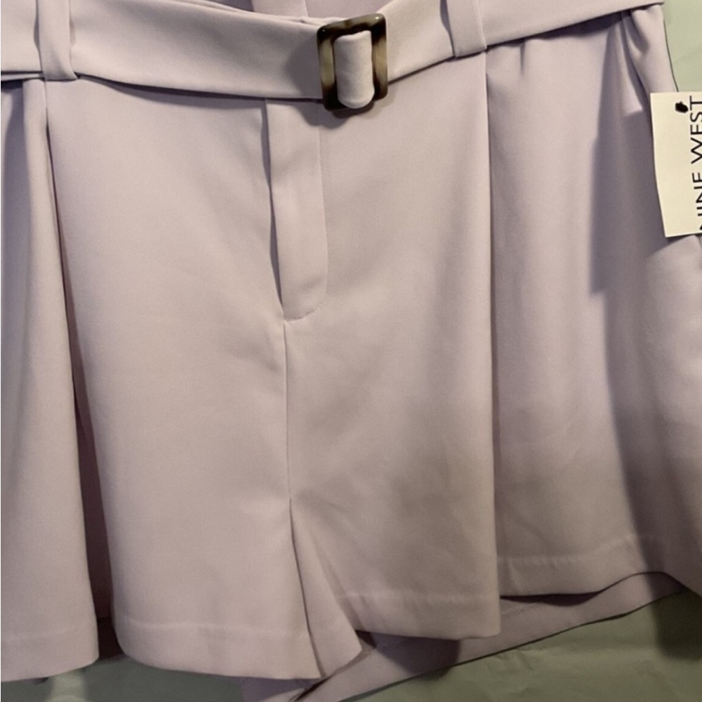 Nine West Women's Light Lavender High Waist Shorts - Picture 3 of 4